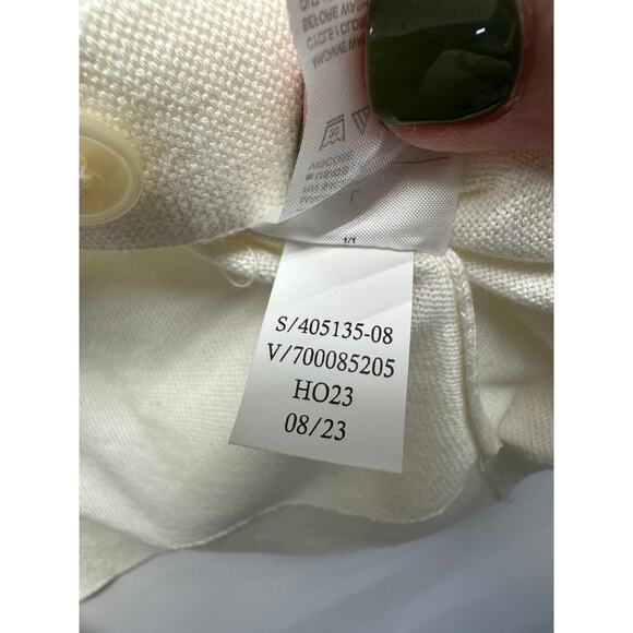 NWT Banana Republic Forever Sweater Cardigan Cream White Women’s Large - Picture 10 of 11